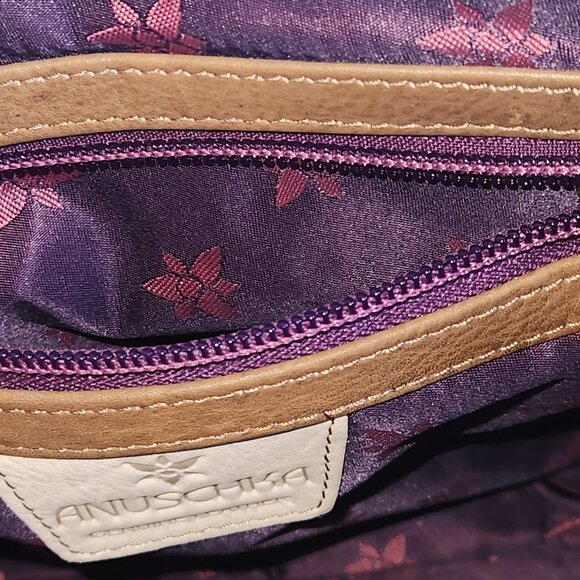 ANUSCHKA SUNSET PAISLEY HAND PAINTED LEATHER HANDBAG WITH CROSSBODY STRAP NEW - Picture 10 of 14